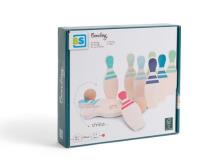 Drewniane kręgle cyferki. Wydawca: BS Toys. SmakLiter.pl Opakowanie Drewniane kręgle cyferki