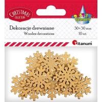 Opakowanie Drewniane płatki śniegu złote 8szt