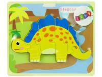Opakowanie Drewniane puzzle Dinozaur Stegosaurus żółty