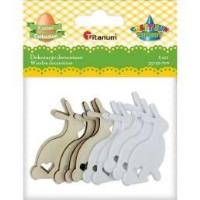 Opakowanie Drewniane zające 33x50mm białe 10szt