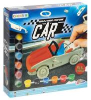 Opakowanie Drewniany samochód budowlany, 6 farb + pędzel