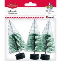 Opakowanie Drzewka plastikowe Choinki 10cm x 50mm 3szt ziel