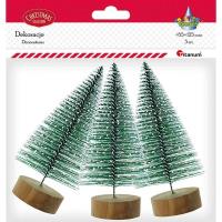 Opakowanie Drzewka plastikowe Choinki 12,5cm x 55mm 3szt ziel