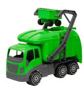 Okładka książki Duża śmieciarka 40 cm z koszem na śmieci. Wysoka jakość.