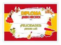 Opakowanie Dyplom A4 językowy - język hiszpański 01 10szt