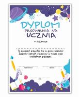 Opakowanie Dyplom A4 pasowania na Ucznia - Kosmos 20szt