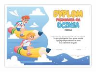Opakowanie Dyplom A4 pasowania na Ucznia Niebo 5szt