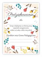 Opakowanie Dyplom A4 podziękowania - Kwiaty 30szt
