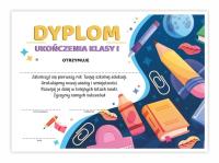 Opakowanie Dyplom A4 ukończenia klasy pierwszej Spinacz 20szt