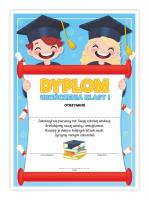 Opakowanie Dyplom A4 ukończenia klasy pierwszej Uśmiech 20szt