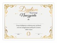 Opakowanie Dyplom A4 wzorowego nauczyciela - złoto 10szt