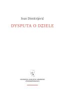 Dysputa o dziele. Autor: Dimitrijević Ivan. SmakLiter.pl Okładka książki Dysputa o dziele