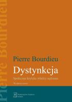 Dystynkcja. Autor: Bourdieu Pierre. SmakLiter.pl Okładka książki Dystynkcja