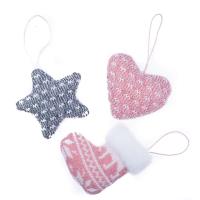 Opakowanie Dzianinowwe zawieszki różowe i szare 3 szt