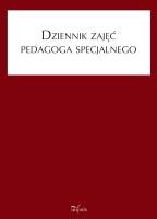 Dziennik zajęć pedagoga specjalnego. Autor: Franczyk Anna. SmakLiter.pl Okładka książki Dziennik zajęć pedagoga specjalnego