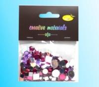 Opakowanie Elementy kryształkowe tonacja różowa 4-12mm 25g