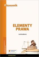 Elementy prawa podręcznik w.2. Autor: Jacek Musiałkiewicz. SmakLiter.pl Okładka książki Elementy prawa podręcznik w.2