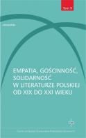 Okładka książki Empatia gościnność solidarność w literaturze polskiej od XIX do XXI wieku