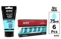 Opakowanie Farba akrylowa lazurowa 75ml (6szt)