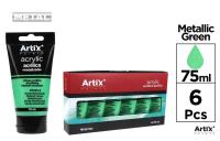 Opakowanie Farba akrylowa metaliczna zielona 75ml (6szt)