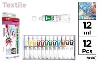 Opakowanie Farba do tekstyliów 12 tubek