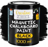 Farba tablicowa magnetyczna ścienna czarna 1000ml. Wydawca: Creative Deco. SmakLiter.pl Opakowanie Farba tablicowa magnetyczna ścienna czarna 1000ml
