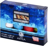 Opakowanie Farby akrylowe Artea 4 kolory tuba