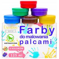 Farby do malowania palcami dla dzieci 6x125ml. Wydawca: Creative Deco. SmakLiter.pl Opakowanie Farby do malowania palcami dla dzieci 6x125ml