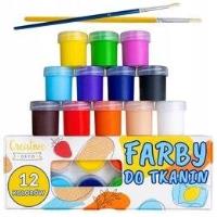 Farby do tkanin zestaw 12x25ml. Wydawca: Creative Deco. SmakLiter.pl Opakowanie Farby do tkanin zestaw 12x25ml
