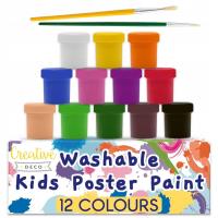 Farby plakatowe 12 kolorów 20ml. Wydawca: Creative Deco. SmakLiter.pl Opakowanie Farby plakatowe 12 kolorów 20ml