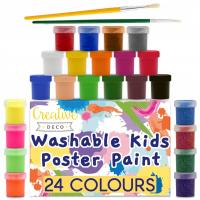 Farby plakatowe 24 kolory 20ml. Wydawca: Creative Deco. SmakLiter.pl Opakowanie Farby plakatowe 24 kolory 20ml
