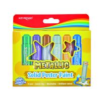 Opakowanie Farby plakatowe w sztyfcie KEYROAD 6 kolorów metalicznych