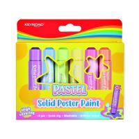 Opakowanie Farby plakatowe w sztyfcie KEYROAD 6 kolorów pastelowych
