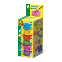 Farby plakatowe z brokatem 6 kolorów. Wydawca: SES Creative. SmakLiter.pl Opakowanie Farby plakatowe z brokatem 6 kolorów