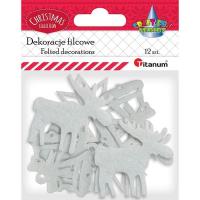 Opakowanie Filcowe dekory świąteczne białe 3 wzory x4szt