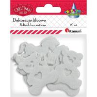 Opakowanie Filcowe dekory świąteczne białe 3 wzory x4szt