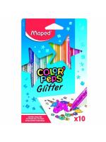 Flamastry brokatowe 10 kolorów MAPED. Wydawca: Maped. SmakLiter.pl Opakowanie Flamastry brokatowe 10 kolorów MAPED