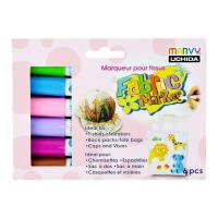 Opakowanie Flamastry do zdobienia jasnych tkanin 6 kolorów