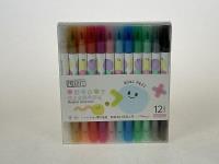 Opakowanie Flamastry dwustronne 12 kolorów metaliczne