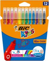 Flamastry Kids Couleur 12 kolorów BIC. Wydawca: Bic. SmakLiter.pl Opakowanie Flamastry Kids Couleur 12 kolorów BIC