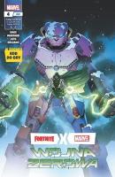 Fortnite x Marvel. Wojna zerowa 4/2022. Autor: Christos Gage, Donald Mustard. SmakLiter.pl Okładka książki Fortnite x Marvel. Wojna zerowa 4/2022