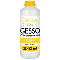 Gesso białe podkład malarski grunt butelka 1L. Wydawca: Creative Deco. SmakLiter.pl Opakowanie Gesso białe podkład malarski grunt butelka 1L