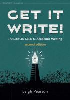 Get it Write! The Ultimate Guide to Academic... Autor: Leigh Pearson. SmakLiter.pl Okładka książki Get it Write! The Ultimate Guide to Academic..