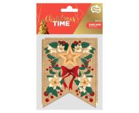 Opakowanie Girlanda Merry Christmas listki 10x13cm 250cm