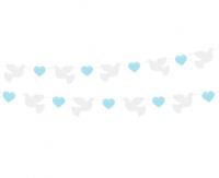 Opakowanie Girlanda papierowa Gołąbki niebieskie serduszka