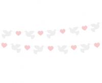 Opakowanie Girlanda papierowa Gołąbki różowe serduszka 150cm