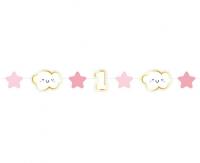 Opakowanie Girlanda papierowa mini Roczek różowa 120cm