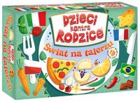 Gra Dzieci kontra Rodzice Świat na talerzu. Wydawca: Kangur. SmakLiter.pl Opakowanie Gra Dzieci kontra Rodzice Świat na talerzu