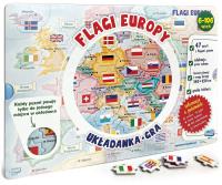 Gra z puzzlami Flagi Europy. Wydawca: Jako. SmakLiter.pl Opakowanie Gra z puzzlami Flagi Europy