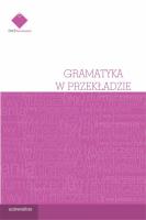 Okładka książki Gramatyka w przekładzie